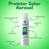 Protetor Solar Anasol Spray Transparente FPS 60 Alta Proteção UVA,UVB Oil free Protetor Solar Anasol Spray Transparente FPS 60 Alta Proteção UVA,UVB Oil free