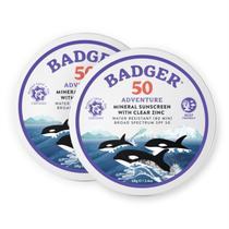 Protetor solar Badger Biodegradável Reef Safe SPF 50 70 ml, pacote com 2 unidades