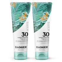 Protetor solar Badger Mineral Daily SPF 30 120 ml, pacote com 2