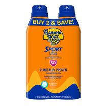 Protetor solar Banana Boat Sport Ultra SPF 50 Spray 177 ml, pacote duplo Protetor solar Banana Boat Sport Ultra SPF 50 Spray 177 ml, pacote duplo