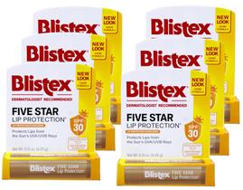 Protetor solar Blistex Five Star SPF 30, pacote com 6