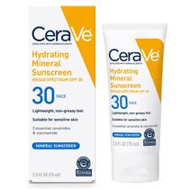 Protetor solar CeraVe 100% Mineral SPF 30 para rosto sensível de 75 ml