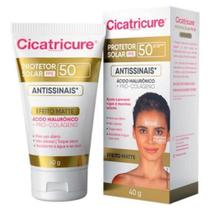 Protetor solar cicatricure antissinais fps 50 ácido hialurônico efeito matte 40 gramas