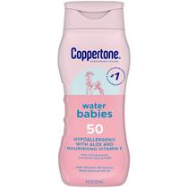 Protetor Solar Coppertone WaterBabies SPF 50, ideal para crianças e bebês, com proteção UVA/UVB ampla e recomendado por pediatras (237ml)