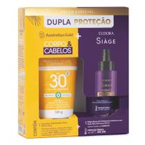 Protetor Solar Corporal Australian Gold FPS 30 120g e Leave-In Siàge Resgate Imediato 100ml Protetor Solar Corporal Australian Gold FPS 30 120g e Leave-In Siàge Resgate Imediato 100ml