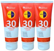 PROTETOR SOLAR CORPORAL FPS 30 NATUSOL 120g NATUFLORES Kit 3un