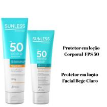 Protetor Solar Corporal FPS 50 120g + Protetor Solar Facial FPS 50 60g Bege Claro