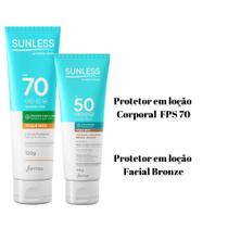 Protetor Solar Corporal FPS 70 120g + Protetor Solar Facial FPS 50 60g Bronze