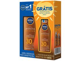 Protetor Solar Corporal Nivea FPS 30 Sun Protect & - Bronze 200ml com Protetor Solar Cp FPS 30 100ml