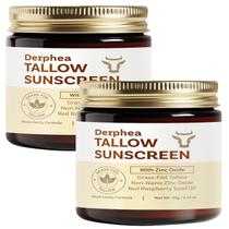 Protetor solar Derphea Tallow SPF 50, óxido de zinco, pacote de 2x60g