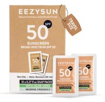 Protetor solar EEZYSUN Mineral SPF 50 com Aloe Vera, 8 mL, pacote com 10 Protetor solar EEZYSUN Mineral SPF 50 com Aloe Vera, 8 mL, pacote com 10