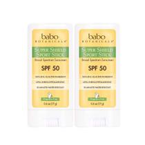 Protetor solar em bastão Babo Botanicals Super Shield SPF 50, pacote com 2
