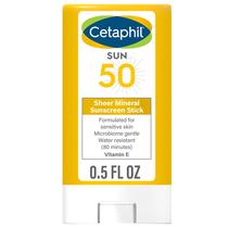 Protetor solar em bastão Cetaphil Sheer Mineral SPF 50 15mL para rosto e corpo