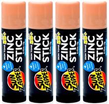 Protetor solar em bastão Sun Zapper Óxido de zinco SPF 50+ 12g, pacote com 4