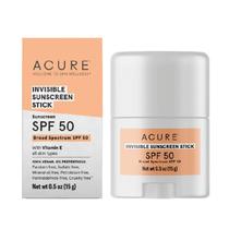 Protetor solar em stick Acure Invisible SPF 50 com vitamina E 15mL Protetor solar em stick Acure Invisible SPF 50 com vitamina E 15mL