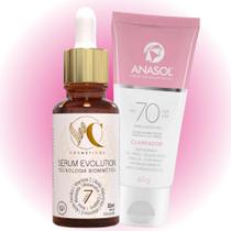 Protetor solar facial anasol 70fps kit com sérum facial Evolution