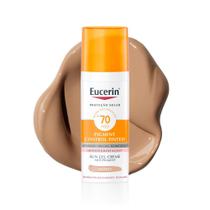 Protetor Solar Facial Antimanchas Eucerin Sun Pigment Control Tinted Anti Pigment FPS 70 Gel Creme Cor Média 50ml