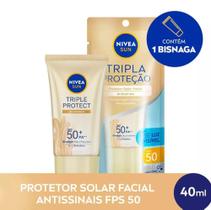 Protetor Solar Facial Antissinais FPS 50 NIVEA Sun 40ml