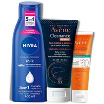 Protetor Solar Facial Avene S/Cor Gel Limpeza Loção Nivea