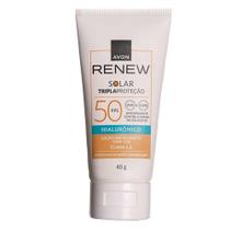 Protetor Solar Facial Avon Renew Cor Clara 1.0 FPS 50 40g Protetor Solar Facial Avon Renew Cor Clara 1.0 FPS 50 40g