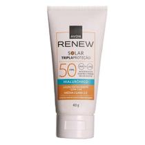 Protetor Solar Facial Avon Renew Cor Média 3.0 FPS 50 40g