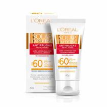 Protetor Solar Facial com cor LOréal Paris Solar Expertise Antirrugas FPS 60 40g Validade 31/07/2024