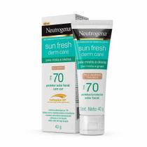 Protetor Solar Facial Com Cor Neutrogena Sun Fresh Derm Care Pele Morena FPS 70 com 40g
