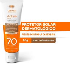 Protetor Solar Facial Darrow Actine FPS 70 Tom 3 40g Médio Escuro Protetor Solar Facial Darrow Actine FPS 70 Tom 3 40g Médio Escuro