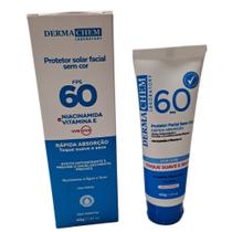 Protetor Solar Facial Dermachem 40g FPS 60 com Vitamina E e Niacinamida Toque Seco