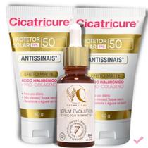Protetor Solar Facial FPS 50 Kit Sérum Antissinais VitaminaC