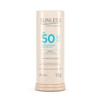 Protetor Solar Facial FPS 50 Stick Com Base Média Efeito Matte Sunless 12g Farmax