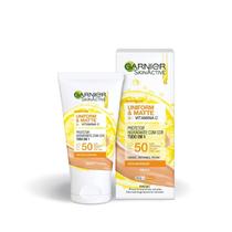 Protetor Solar Facial Garnier SkinActive Uniform & Matte Vitamina C cor Media FPS50 40g
