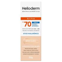 Protetor Solar Facial Helioderm FPS70 Oil Fre Bege Claro 50g