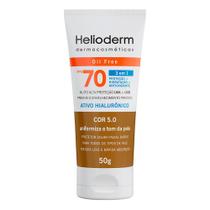 Protetor Solar Facial Helioderm Oil Free 3 em 1 FPS 70 Cor 5.0 50g