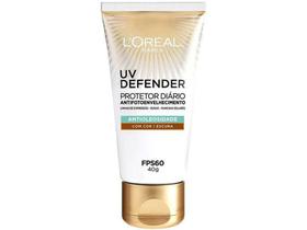Protetor Solar Facial Loreal Paris FPS 60 Escura - UV Defender Antioleosidade 40g