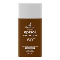 Protetor Solar Facial Mantecorp Skincare Episol Sec Acqua Toque Seco com Cor Médio Escuro FPS 60 com 40ml