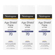 Protetor Solar Facial Neutrogena Age Shield SPF 70 - Pacote com 3 Unidades (90ml cada) Protetor Solar Facial Neutrogena Age Shield SPF 70 - Pacote com 3 Unidades (90ml cada)