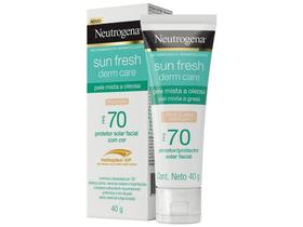 Protetor Solar Facial Neutrogena FPS 70 com Cor - Derm Care Sun Fresh Pele Clara 40g