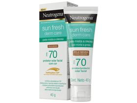 Protetor Solar Facial Neutrogena FPS 70 com Cor - Derm Care Sun Fresh Pele Negra 40g