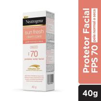 Protetor solar facial neutrogena sun fresh derm care dry skin sem cor fps 70 com 40g Protetor solar facial neutrogena sun fresh derm care dry skin sem cor fps 70 com 40g