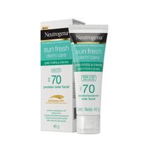 Protetor Solar Facial Neutrogena Sun Fresh Derm Care FPS 70 Sem Cor 40g Protetor Solar Facial Neutrogena Sun Fresh Derm Care FPS 70 Sem Cor 40g