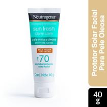 Protetor Solar Facial Neutrogena Sun Fresh Derm Care Fps70 40g Pele Negra Mista A Oleosa