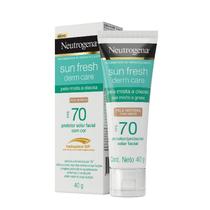 Protetor Solar Facial Neutrogena Sun Fresh Derm Care Pele Morena FPS70 40g Protetor Solar Facial Neutrogena Sun Fresh Derm Care Pele Morena FPS70 40g
