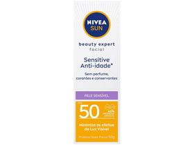 Protetor Solar Facial Nivea Sun FPS 50 - Beauty Expert Sensitive 50g