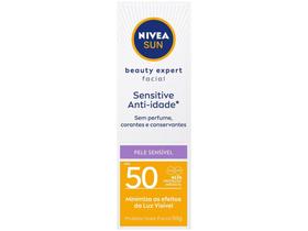 Protetor Solar Facial Nivea Sun FPS 50 - Beauty Expert Sensitive 50g