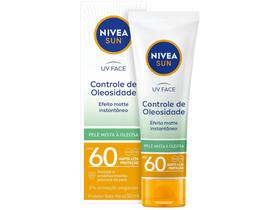 Protetor Solar Facial Nivea Sun FPS 60 Beauty Expert Controle de Oleosidade 50g Protetor Solar Facial Nivea Sun FPS 60 Beauty Expert Controle de Oleosidade 50g