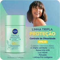 Protetor Solar Facial Nivea Sun Tripla Proteção Fluido Controle de Oleosidade 65 40ml EAN 42429777