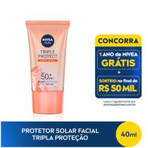 Protetor Solar Facial Nivea Sun Triple Protect Antiacne Fps 50 40ml