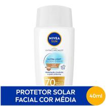 Protetor Solar Facial Nivea Sun UV Face Specialist Ultra Light Fluido Diário FPS 70 Cor Média 40ml