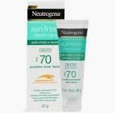 Protetor Solar Facial Para Pele Oleosa Neutrogena Sun Fresh Derm Care sem cor FPS 70, 40g